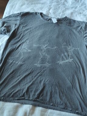 Urban Outfitters Charcoal Gray Skeleton Skate Tee